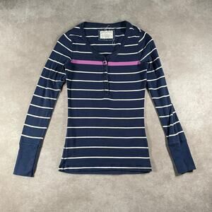 Aeropostale Stretch Y2K Striped Fitted Henley Sz Large